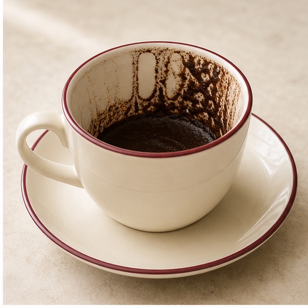 Example showing the right interior wall of the cup